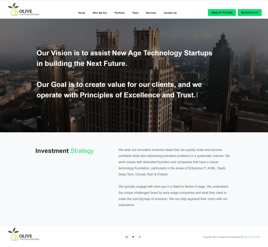 client website oliventure partner